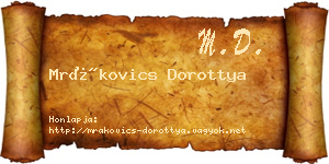 Mrákovics Dorottya névjegykártya